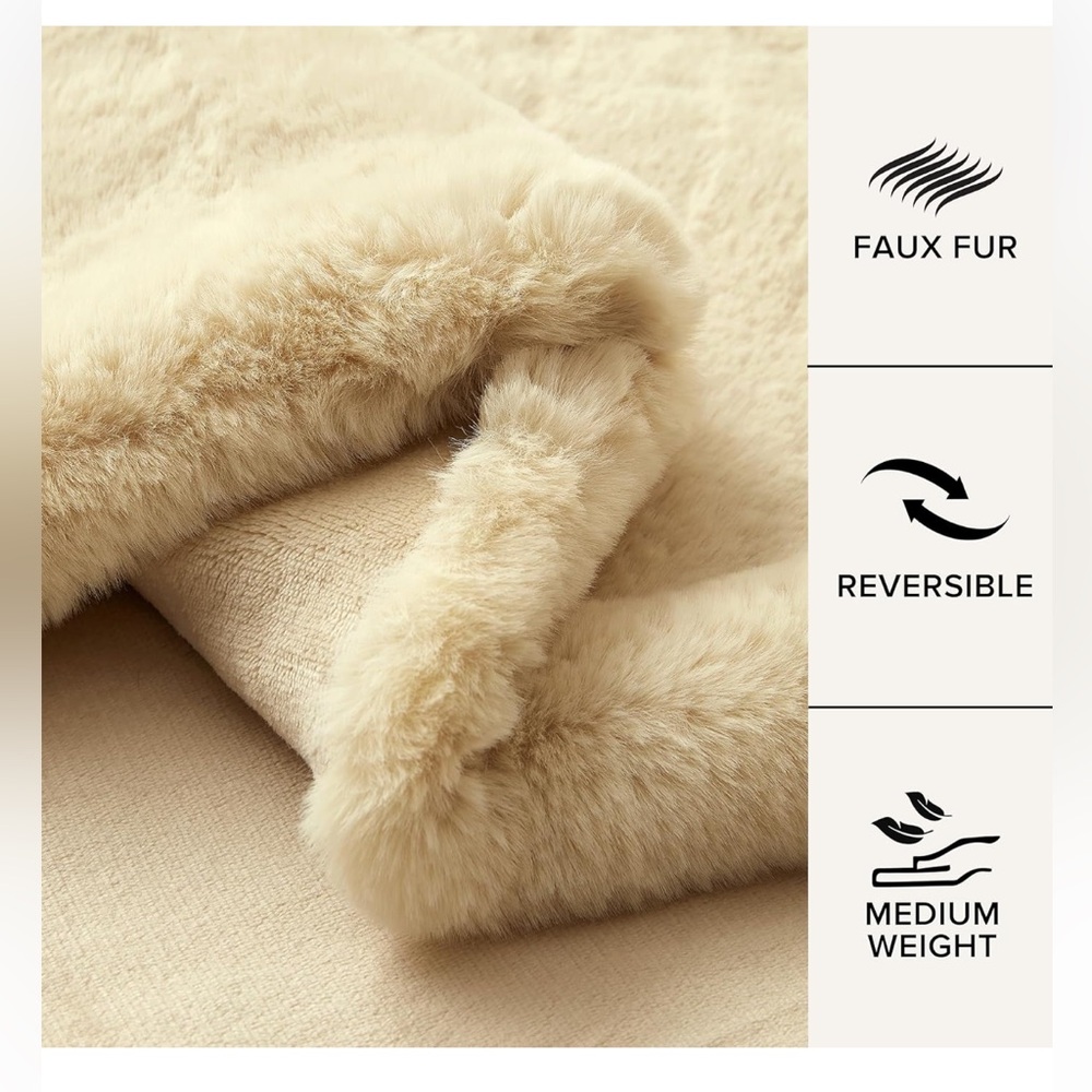NWT UGG Euphoria Plush Faux Fur Reversible Throw Blanket - Picture 4 of 10